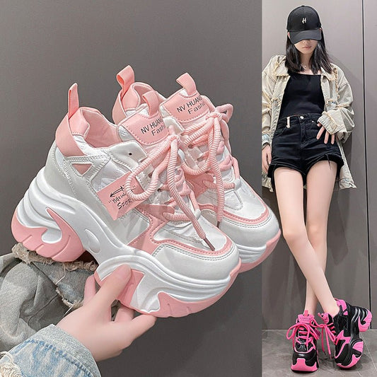 Height Increasing Insole Fashion Dad New Cross Strap All-matching $82.25 Dana Fashion Color: Black Size: 34 Women's shoes Product information: Lining material: imitation leather Applicable sports: Universal Color: pink, Rose Red, Black Upper height: low t