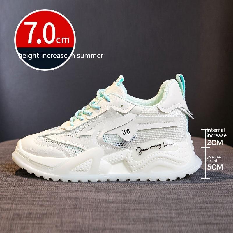 Height Increasing Insole Suction Film Bottom Dad Shoes Women $89.50 Dana Fashion Color: Green Height Increasing Insole size: 32 Women's shoes Product information: Pattern: Solid color Applicable sports: Universal Lining material: Mesh Color: White height