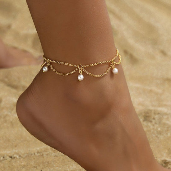Hexagonal Star With Pearl Anklet Elegant High-grade Design Light Luxury $23.77 Dana Fashion Color: Gold Inlaid Pearl Style Women's Accessories Product information: Color: gold with Pearl Style: Women's Material: Copper Shape: Star Style: affordable luxury