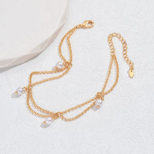 Hexagonal Star With Pearl Anklet Elegant High-grade Design Light Luxury $23.77 Dana Fashion Color: Gold Inlaid Pearl Style Women's Accessories Product information: Color: gold with Pearl Style: Women's Material: Copper Shape: Star Style: affordable luxury