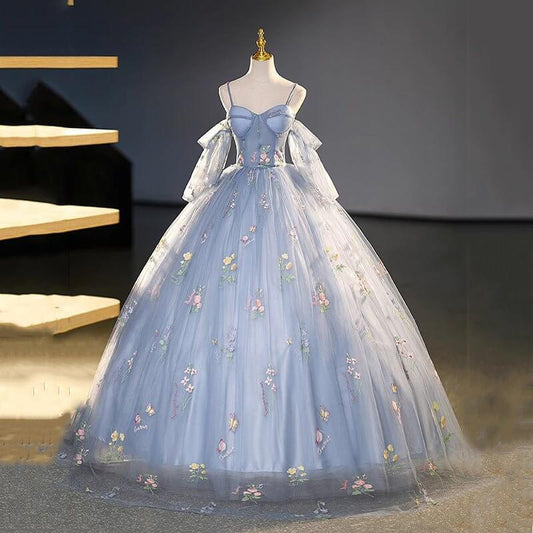High-end Host Temperament Banquet Evening Dress $129.90 Dana Fashion Color: Gray Blue Size: L Women's clothing Product information: Color: gray blue Sleeve type: regular sleeve Main fabric composition: Polyester Fiber (polyester) Waist type: high waist Si