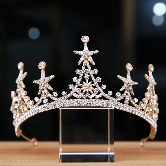 High-grade Alloy Luxury Atmosphere Bridal Crown Headdress $25.00 Dana Fashion Color: Gold Women's Accessories Product information: Treatment Process: Electroplating Color: silver, gold Applicable occasions for gifts: Birthday, travel commemoration, festiv