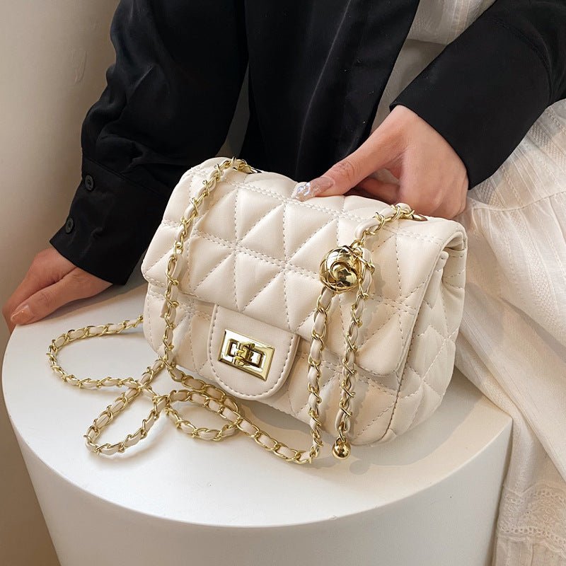 High-grade Diamond Pattern Chain Bag Women's Simple All-match $22.99 Dana Fashion Color: Black Women's Bags Product information: Lining texture: PU Applicable scenario: Daily matching Color: black, white, pink Outer bag type: Sandwich pocket Hardness: sof