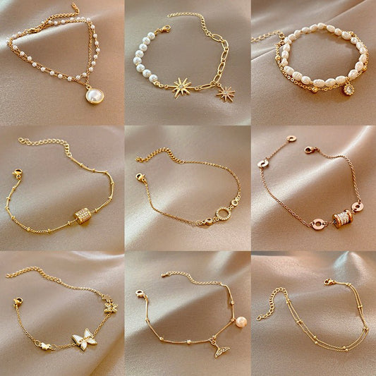 High-grade Light Luxury And Simplicity Pearl Bracelet $14.90 Dana Fashion Color: A String Of Pearls S316 Women's Accessories Product information: Treatment Process: Electroplating Color: Pearl bracelet-S128 gold, pearl double layer bracelet-S330 gold, sma