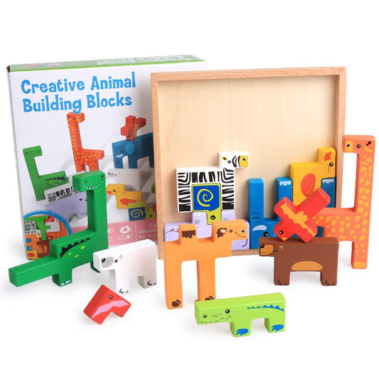 High Quality Baby Wooden Toys 3D Blocks Animal Building Blocks Stack Blocks Beech Wood Creative Children Birthday Christmas Gift $28.37 Dana Fashion default: default Toys & Hobbies Item: Animal Stack Building Blocks Material: Beech Wood Age:3+ Package: Co