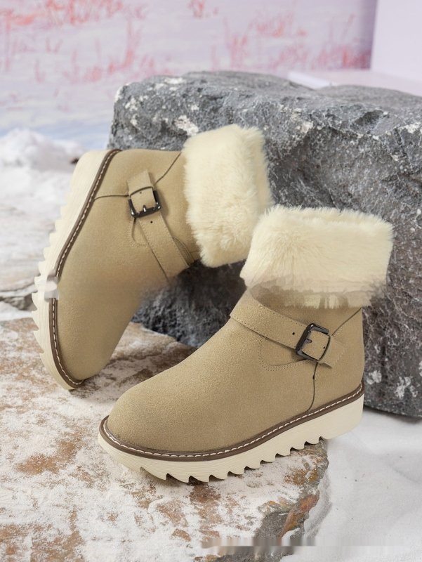 High Quality Middle Tube Platform Snow Boots $52.00 Dana Fashion Color: Light Khaki Size: 36 Women's shoes Product information: Color: yellow brown, light khaki, brown, black Upper height: Mid-top Shoe Upper material: artificial PU Sock length: 1 Size: 36