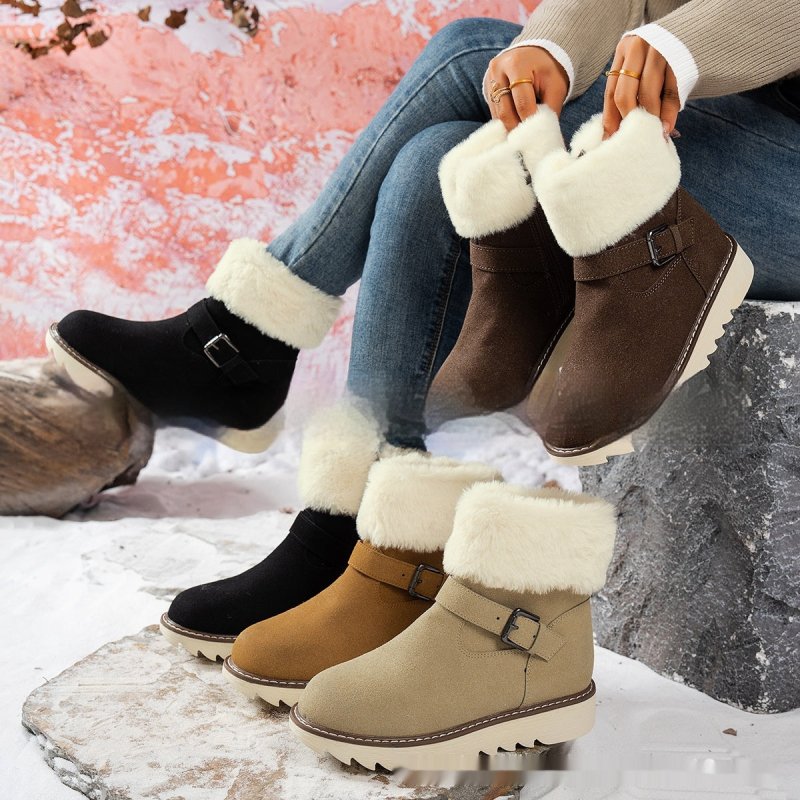 High Quality Middle Tube Platform Snow Boots $52.00 Dana Fashion Color: Black Size: 36 Women's shoes Product information: Color: yellow brown, light khaki, brown, black Upper height: Mid-top Shoe Upper material: artificial PU Sock length: 1 Size: 36,37,38