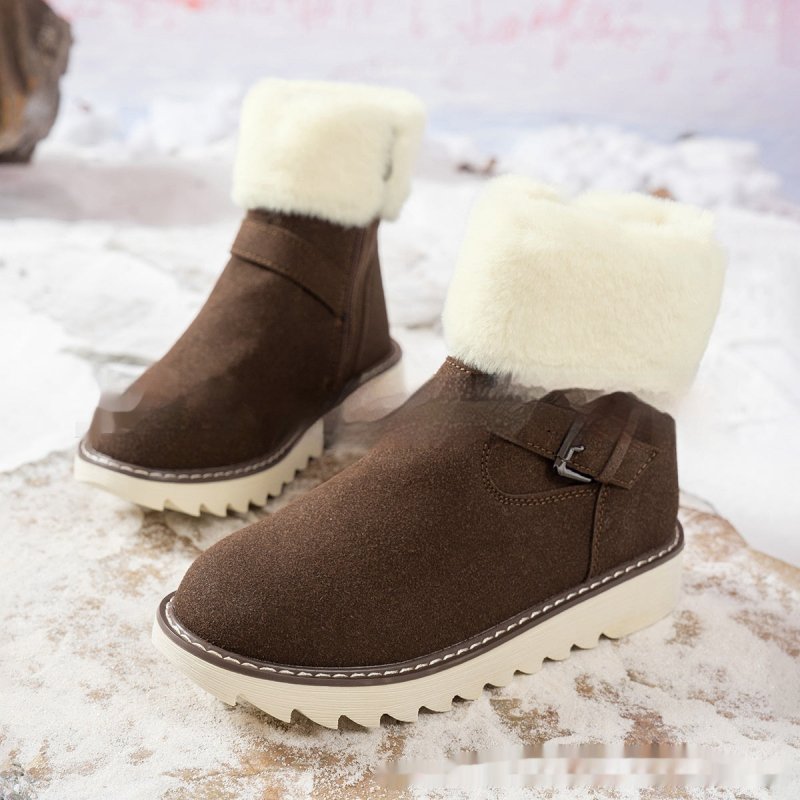 High Quality Middle Tube Platform Snow Boots $52.00 Dana Fashion Color: Brown Size: 36 Women's shoes Product information: Color: yellow brown, light khaki, brown, black Upper height: Mid-top Shoe Upper material: artificial PU Sock length: 1 Size: 36,37,38
