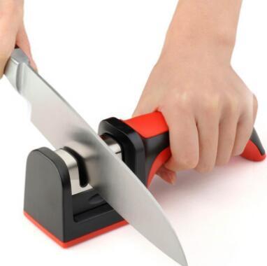 High Quality Professional Knife Sharpener $29.50 Dana Fashion Color: Black Dana's Kitchen Overview: 1. Stylish and safe design, easy to clean and store. 2. Anti-slip rubber feet to ensure stability when sharpening the knife 3. Three-level sharpening (fine