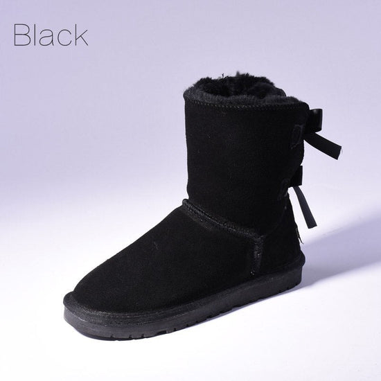 High Quality SALE Women Australia Snow Boots Warm Fur Baileys Bow Boots Women Winter Boots Snow Boots Big Size $65.00 Dana Fashion Color: Black Size: 34 Women's shoes commodity information Upper Material: Cow Suede Boot Height: Mid-Calf Closure Type: Slip
