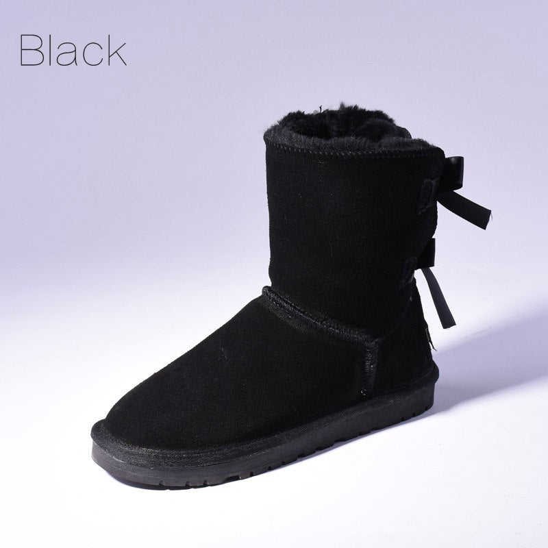 High Quality SALE Women Australia Snow Boots Warm Fur Baileys Bow Boots Women Winter Boots Snow Boots Big Size $65.00 Dana Fashion Color: Black Size: 34 Women's shoes commodity information Upper Material: Cow Suede Boot Height: Mid-Calf Closure Type: Slip