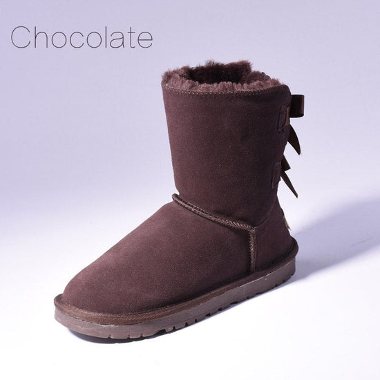 High Quality SALE Women Australia Snow Boots Warm Fur Baileys Bow Boots Women Winter Boots Snow Boots Big Size $65.00 Dana Fashion Color: Chocolate Size: 34 Women's shoes commodity information Upper Material: Cow Suede Boot Height: Mid-Calf Closure Type: