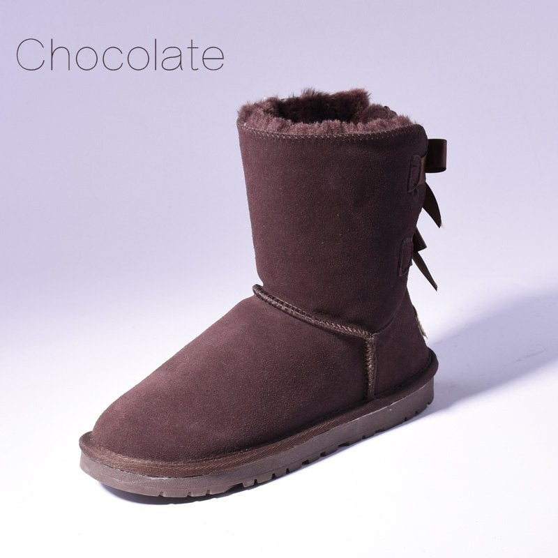 High Quality SALE Women Australia Snow Boots Warm Fur Baileys Bow Boots Women Winter Boots Snow Boots Big Size $65.00 Dana Fashion Color: Chocolate Size: 34 Women's shoes commodity information Upper Material: Cow Suede Boot Height: Mid-Calf Closure Type: