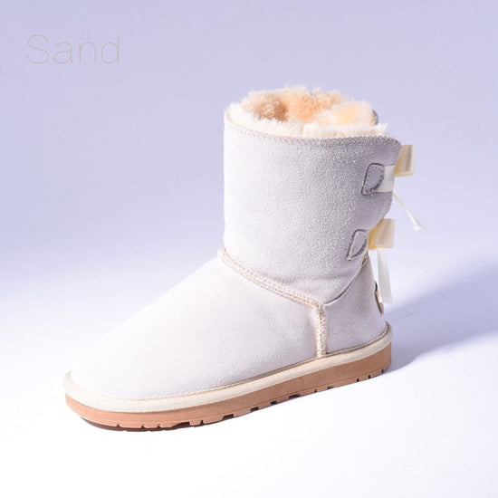 High Quality SALE Women Australia Snow Boots Warm Fur Baileys Bow Boots Women Winter Boots Snow Boots Big Size $65.00 Dana Fashion Color: White Size: 34 Women's shoes commodity information Upper Material: Cow Suede Boot Height: Mid-Calf Closure Type: Slip