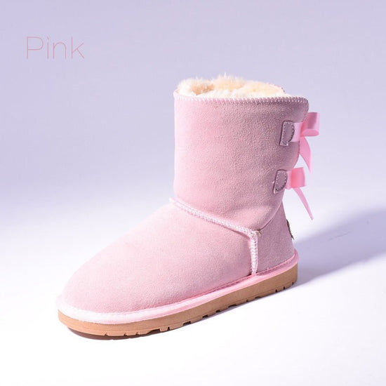 High Quality SALE Women Australia Snow Boots Warm Fur Baileys Bow Boots Women Winter Boots Snow Boots Big Size $65.00 Dana Fashion Color: Pink Size: 34 Women's shoes commodity information Upper Material: Cow Suede Boot Height: Mid-Calf Closure Type: Slip-