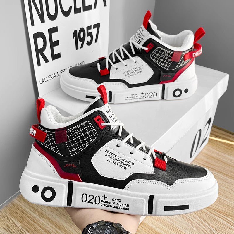 High-top Summer Casual Sports Basketball Sneakers $74.98 Dana Fashion Color: Black And Red Size: 35 Women's shoes Product information: Pattern: solid color Lining material: Mesh Size: 35,36,37,38,39,40,41,42,43,44 Cutting depth: shallow mouth (less than 7