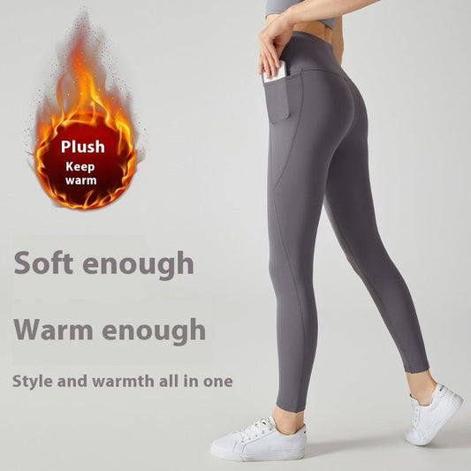High Waist Belly-contracting Warm Sports Tights For Women $24.67 Dana Fashion Color: Black Size: L Women's clothing معلومات المنتج: النمط: لون سادة اللون: لون الكاكاو، أزرق داكن، رمادي تيتانيوم، أسود طول البنطلون: بنطلون المقاس: S، M، L، XL تكوين البطانة: