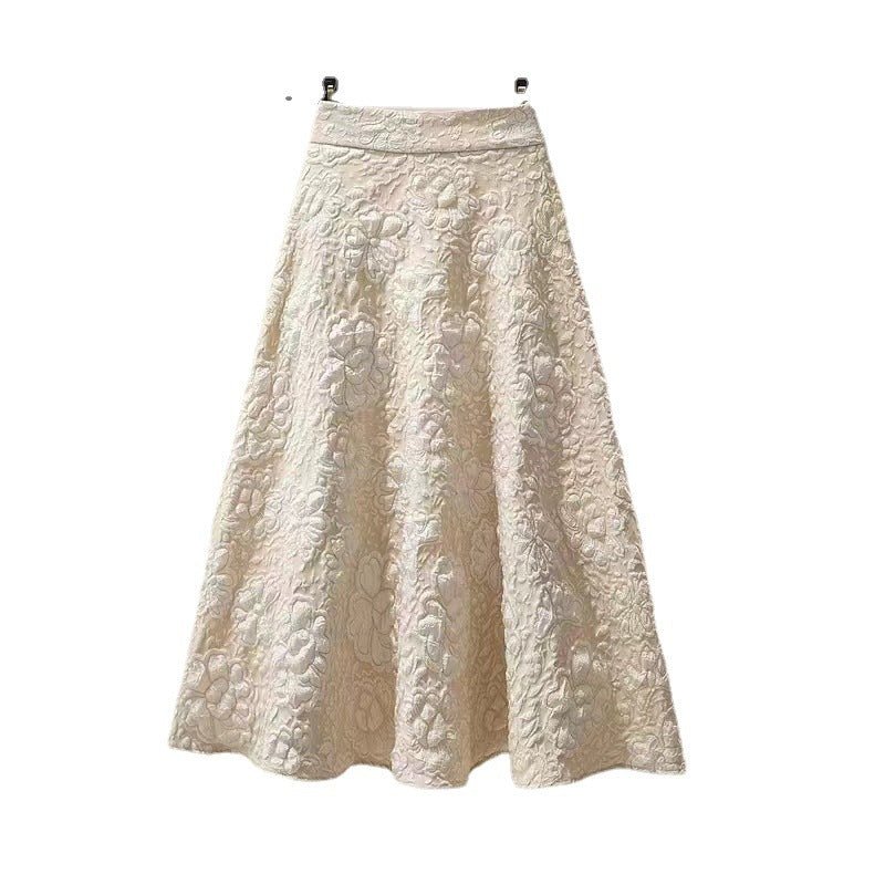 High Waist Hollow-out Floral Large Swing Umbrella Skirt $28.50 Dana Fashion Color: Apricot Size: 2XL Women's clothing Product information: Pattern: Flowers Color: Black, apricot, dark brown Main fabric composition: Polyester (polyester fiber) Size: S,M,L,