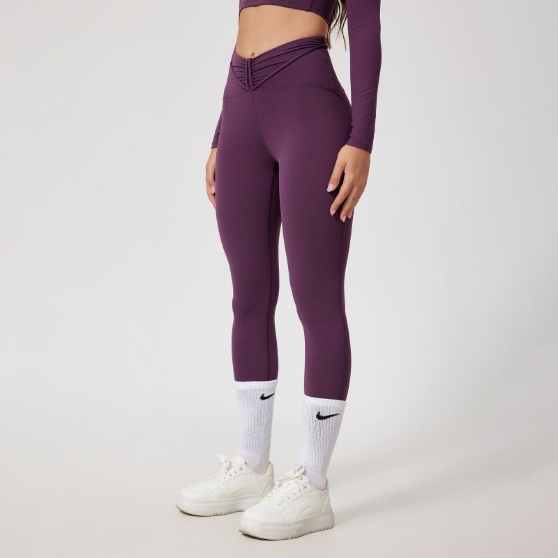 High Waist Seamless Yoga Pants Shaping Leggings $49.00 Dana Fashion Color: Grape Thistle Purple Size: L Women's clothing Product information: Color: navy blue, very light blue, pink, black, grape Thistle purple Size: S,M,L,XL Fabric name: Nylon Applicable