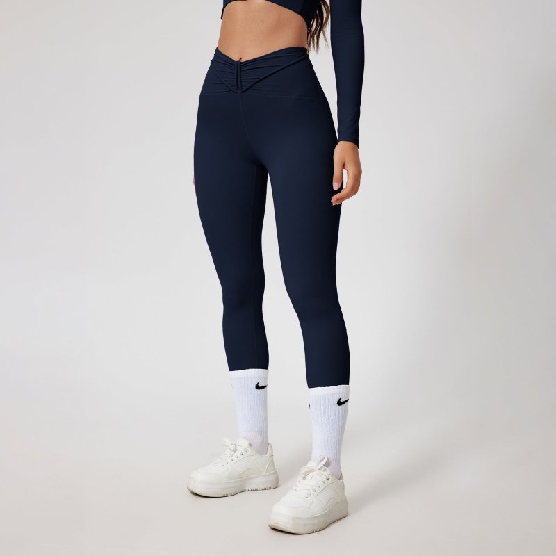 High Waist Seamless Yoga Pants Shaping Leggings $49.00 Dana Fashion Color: Navy Blue Size: L Women's clothing Product information: Color: navy blue, very light blue, pink, black, grape Thistle purple Size: S,M,L,XL Fabric name: Nylon Applicable scenarios: