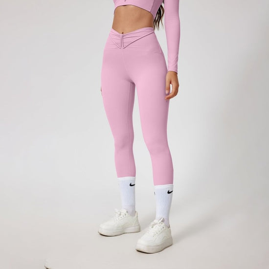 High Waist Seamless Yoga Pants Shaping Leggings $49.00 Dana Fashion Color: Pink Size: L Women's clothing Product information: Color: navy blue, very light blue, pink, black, grape Thistle purple Size: S,M,L,XL Fabric name: Nylon Applicable scenarios: runn
