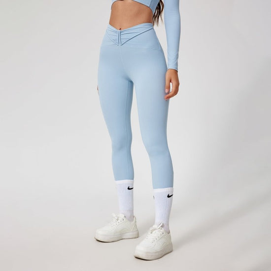 High Waist Seamless Yoga Pants Shaping Leggings $49.00 Dana Fashion Color: Very Pale Blue Size: L Women's clothing Product information: Color: navy blue, very light blue, pink, black, grape Thistle purple Size: S,M,L,XL Fabric name: Nylon Applicable scena