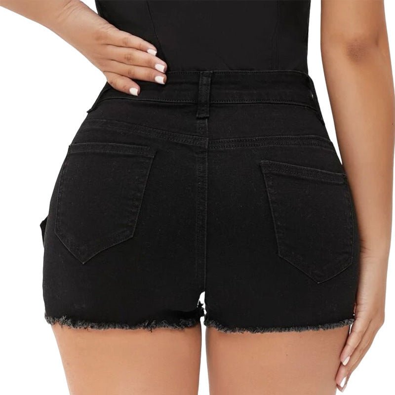 High Waist Sexy Ripped Stretch Casual Pants $25.99 Dana Fashion Color: Black Size: L Women's clothing Product information: Color: Black Elasticity: Micro-elastic Pants length: Shorts Waist type: high waist Size: XS,S,M,L,XL,XXL Style: straight-leg pants T
