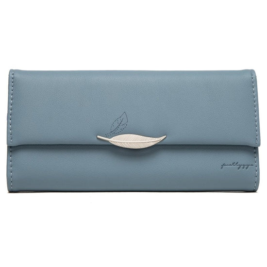 Hipster Style Leaf Buckle Simple Long Wallet Ladies $31.78 Dana Fashion Color: Orange Women's Bags Product information: Pattern: solid color Lining texture: Polyester Applicable scenario: Daily configuration Color: Orange Function: Zoom Material: PU leath