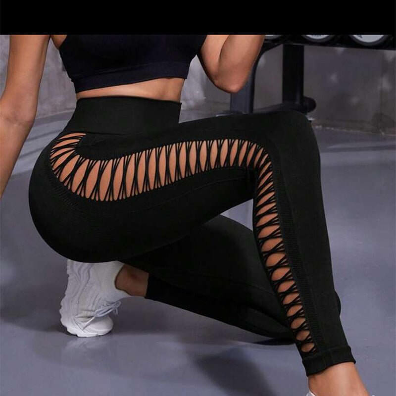 Hollow Tie Dye Printed Yoga Pants High Waist Butt Lift Seamless Sports Gym Fitness Leggings Slim Pants For Women Tight Trousers $49.50 Dana Fashion Color: Black Grey Size: L Women's clothing Overview: Unique design, stylish and beautiful. Good material, c