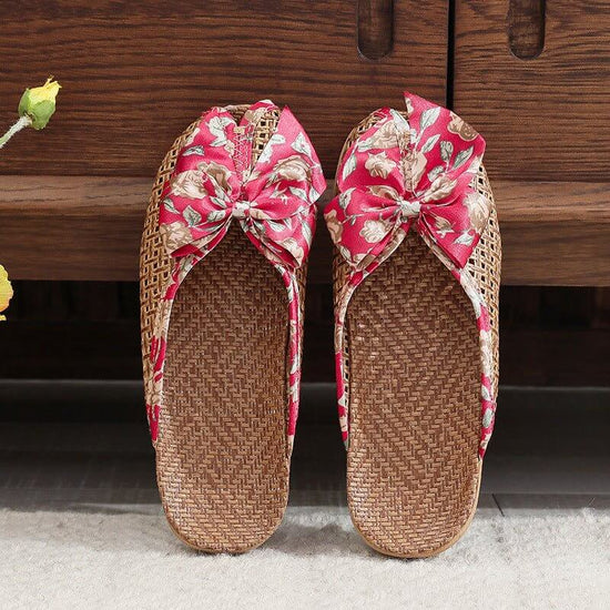 Home Breathable Indoor Rattan Slippers For Women $34.99 Dana Fashion Color: Bright Red Size: 35 To 36 Women's shoes Product information: Color: blue, red, orange, gray Size: 35-36,37-38,39-40 Sole craft: viscose shoes Sole material: EVA Popular elements: