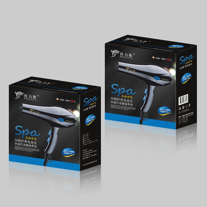 Home Hairdressing High-Power Blue Light Negative Ion Hair Dryer $29.00 Dana Fashion Color: Black Electrical outlet: EU Beauty Tools Product information: Handle folding: not foldable Speed adjustment gear: five gears Nozzle style: set wind nozzle + diffuse