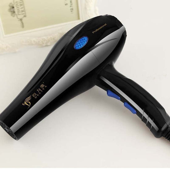 Home Hairdressing High-Power Blue Light Negative Ion Hair Dryer $29.00 Dana Fashion Color: Black Electrical outlet: EU Beauty Tools Product information: Handle folding: not foldable Speed adjustment gear: five gears Nozzle style: set wind nozzle + diffuse