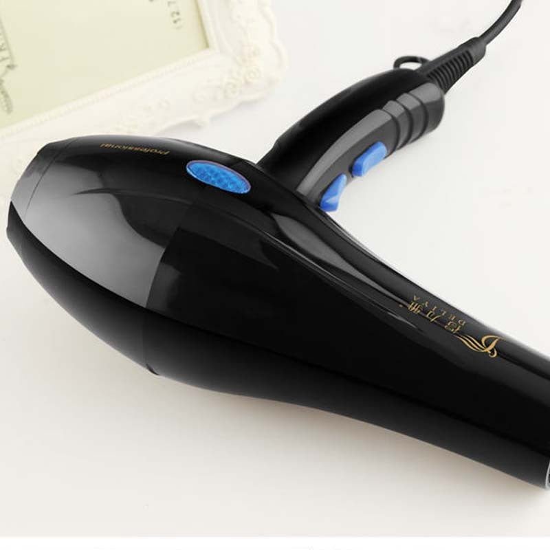 Home Hairdressing High-Power Blue Light Negative Ion Hair Dryer $29.00 Dana Fashion Color: Black Electrical outlet: EU Beauty Tools Product information: Handle folding: not foldable Speed adjustment gear: five gears Nozzle style: set wind nozzle + diffuse