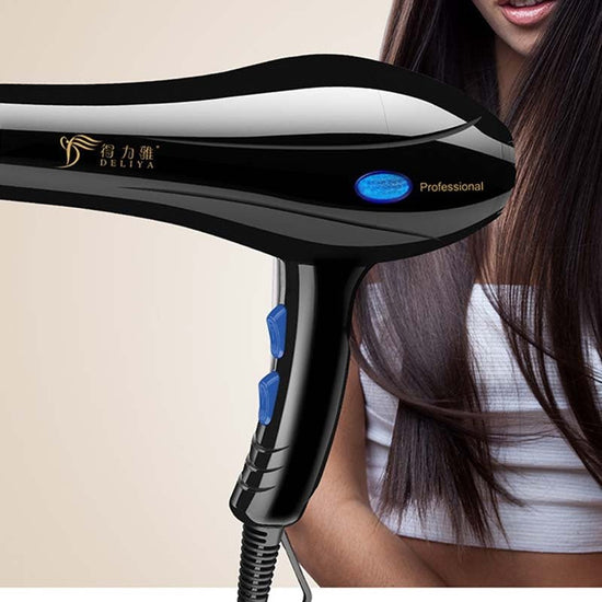 Home Hairdressing High-Power Blue Light Negative Ion Hair Dryer $29.00 Dana Fashion Color: Black Electrical outlet: EU Beauty Tools Product information: Handle folding: not foldable Speed adjustment gear: five gears Nozzle style: set wind nozzle + diffuse