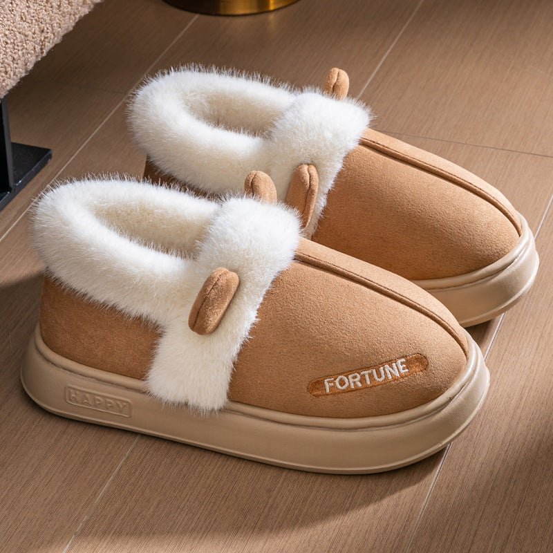 Home Indoor Warm Thick Bottom Non Slip Cotton Slippers $33.13 Dana Fashion Color: Brown Size: 36to37 Women's shoes Product information: Color: white, black, brown Size: 36-37 suitable for 35-36 yards, 38-39 suitable for 37-38 yards, 40-41 suitable for 39-
