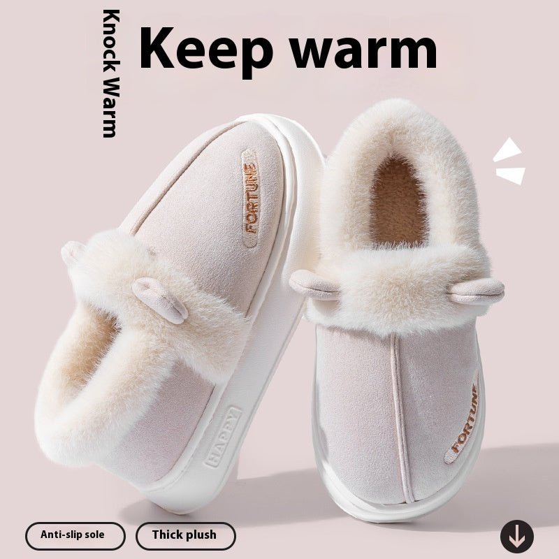 Home Indoor Warm Thick Bottom Non Slip Cotton Slippers $33.13 Dana Fashion Color: Black Size: 36to37 Women's shoes Product information: Color: white, black, brown Size: 36-37 suitable for 35-36 yards, 38-39 suitable for 37-38 yards, 40-41 suitable for 39-
