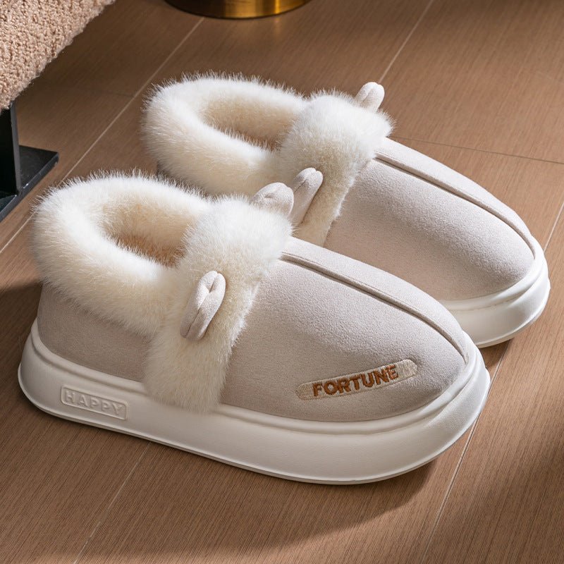 Home Indoor Warm Thick Bottom Non Slip Cotton Slippers $33.13 Dana Fashion Color: White Size: 36to37 Women's shoes Product information: Color: white, black, brown Size: 36-37 suitable for 35-36 yards, 38-39 suitable for 37-38 yards, 40-41 suitable for 39-