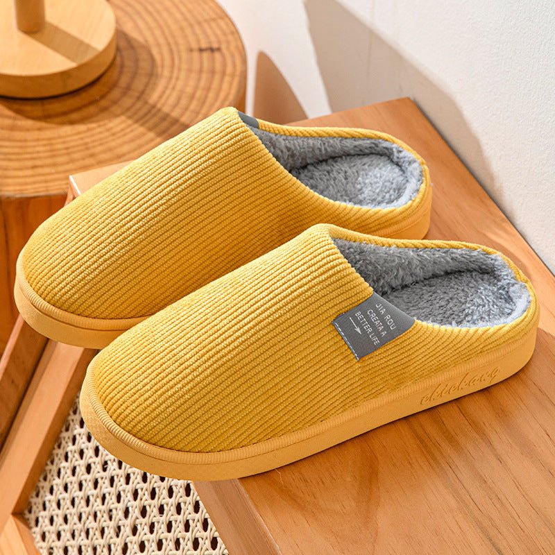 Home Indoor Wear-resistant Non Slip Cotton Slippers $29.99 Dana Fashion Color: Calibration Yellow Size: 36 to 37 Women's shoes Product information: Pattern: stripes Inner material: artificial wool Color: Calibration pink, calibration orange, calibration d