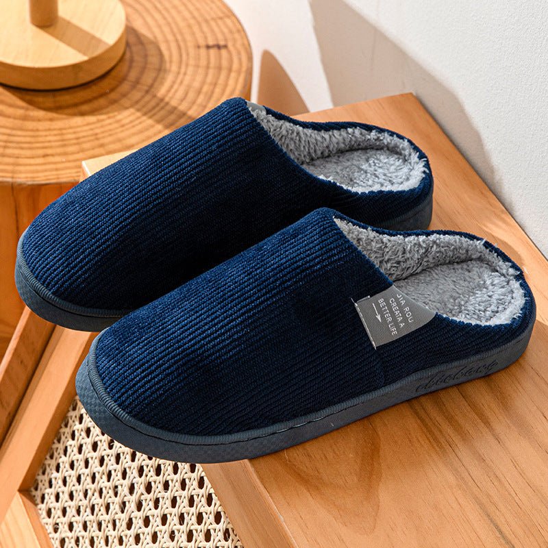 Home Indoor Wear-resistant Non Slip Cotton Slippers $29.99 Dana Fashion Color: Calibration Navy Blue Size: 40 to 41 Women's shoes Product information: Pattern: stripes Inner material: artificial wool Color: Calibration pink, calibration orange, calibratio