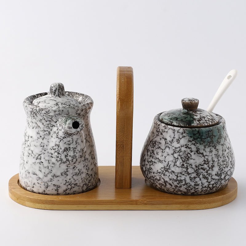 Home Kitchen Creative Seasoning Jar Combination Set $36.80 Dana Fashion Color: Set Twilight Snow Dana's Kitchen Product information: Product name: Seasoning jar Material: ceramic Style: Japanese Function: No hole punch Kit type: 2 pieces Style: with cover
