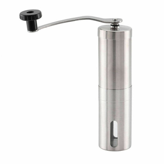 Home Portable Manual Coffee Grinder Stainless Steel with Ceramic Burr Bean Mill $59.40 Dana Fashion default: default Dana's Kitchen Features: Material: Stainless Steel - Size:17.5*15.5cm - Our removable hand crank mechanism consistently eliminates over 90