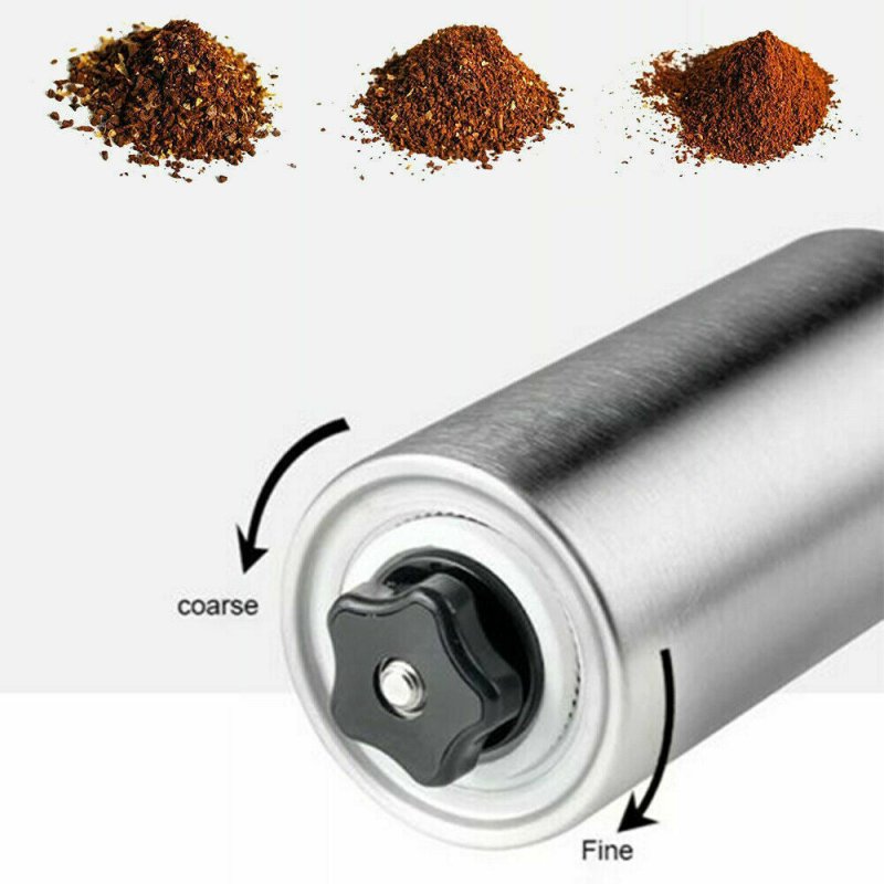 Home Portable Manual Coffee Grinder Stainless Steel with Ceramic Burr Bean Mill $59.40 Dana Fashion default: default Dana's Kitchen Features: Material: Stainless Steel - Size:17.5*15.5cm - Our removable hand crank mechanism consistently eliminates over 90