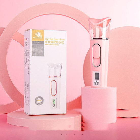 Home Rechargeable Water Replenishing Instrument Steamed Face Sprayer $22.50 Dana Fashion Color: Test card box pink Model: USB Beauty Tools Overview: 1.Nano technology: convert water into a large number of water molecules, water quickly penetrates into the