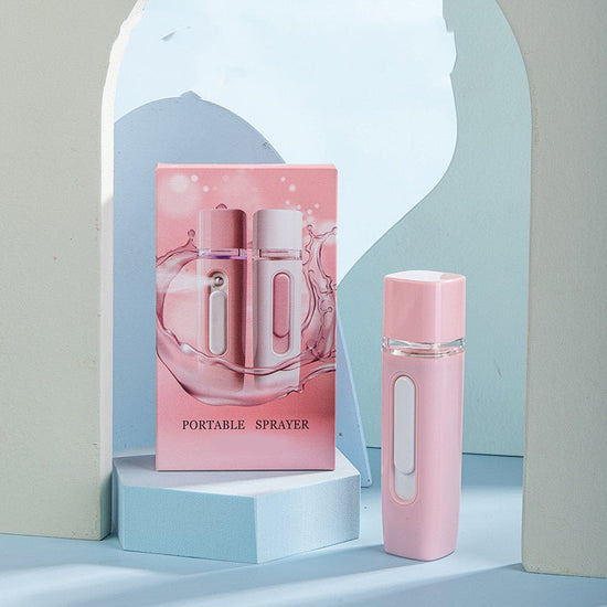 Home Rechargeable Water Replenishing Instrument Steamed Face Sprayer $22.50 Dana Fashion Color: Test card box pink Model: USB Beauty Tools Overview: 1.Nano technology: convert water into a large number of water molecules, water quickly penetrates into the