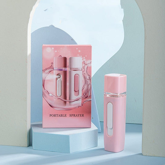 Home Rechargeable Water Replenishing Instrument Steamed Face Sprayer $22.50 Dana Fashion Color: Test card box pink Model: USB Beauty Tools Overview: 1.Nano technology: convert water into a large number of water molecules, water quickly penetrates into the