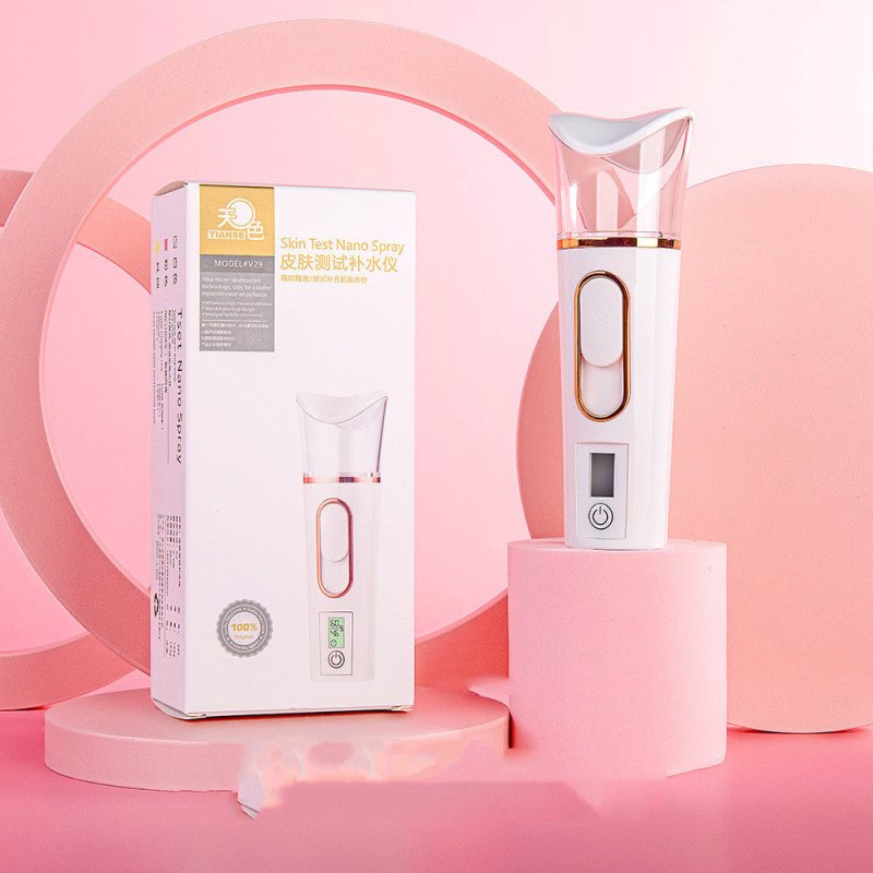 Home Rechargeable Water Replenishing Instrument Steamed Face Sprayer $22.50 Dana Fashion Color: Test card box white Model: USB Beauty Tools Overview: 1.Nano technology: convert water into a large number of water molecules, water quickly penetrates into th