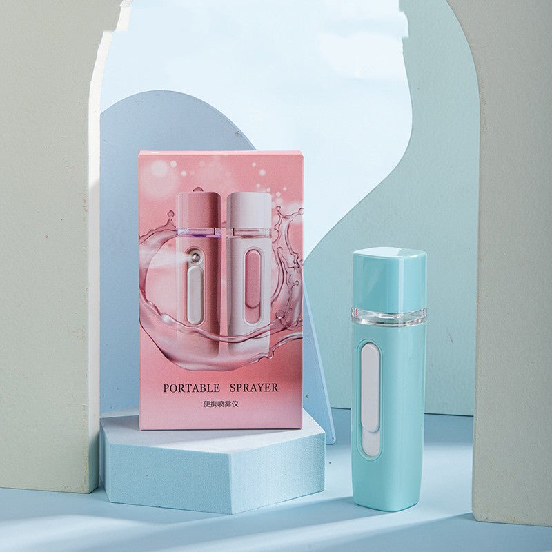 Home Rechargeable Water Replenishing Instrument Steamed Face Sprayer $22.50 Dana Fashion Color: V27 card box green Model: USB Beauty Tools Overview: 1.Nano technology: convert water into a large number of water molecules, water quickly penetrates into the