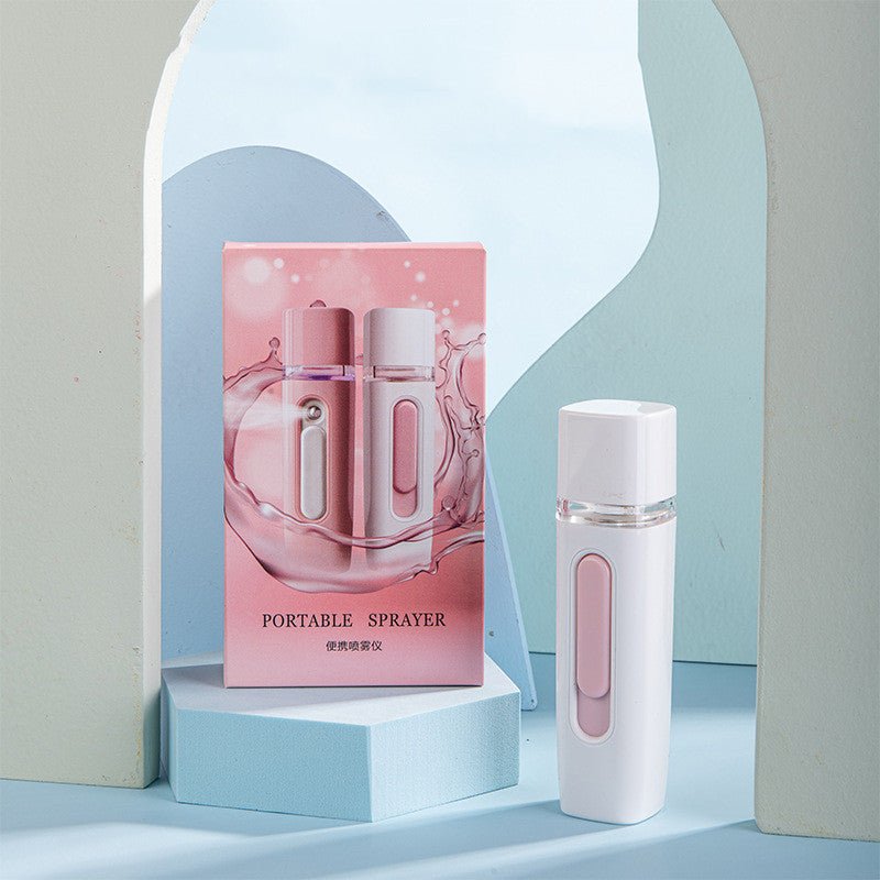 Home Rechargeable Water Replenishing Instrument Steamed Face Sprayer $22.50 Dana Fashion Color: V27 card box white Model: USB Beauty Tools Overview: 1.Nano technology: convert water into a large number of water molecules, water quickly penetrates into the