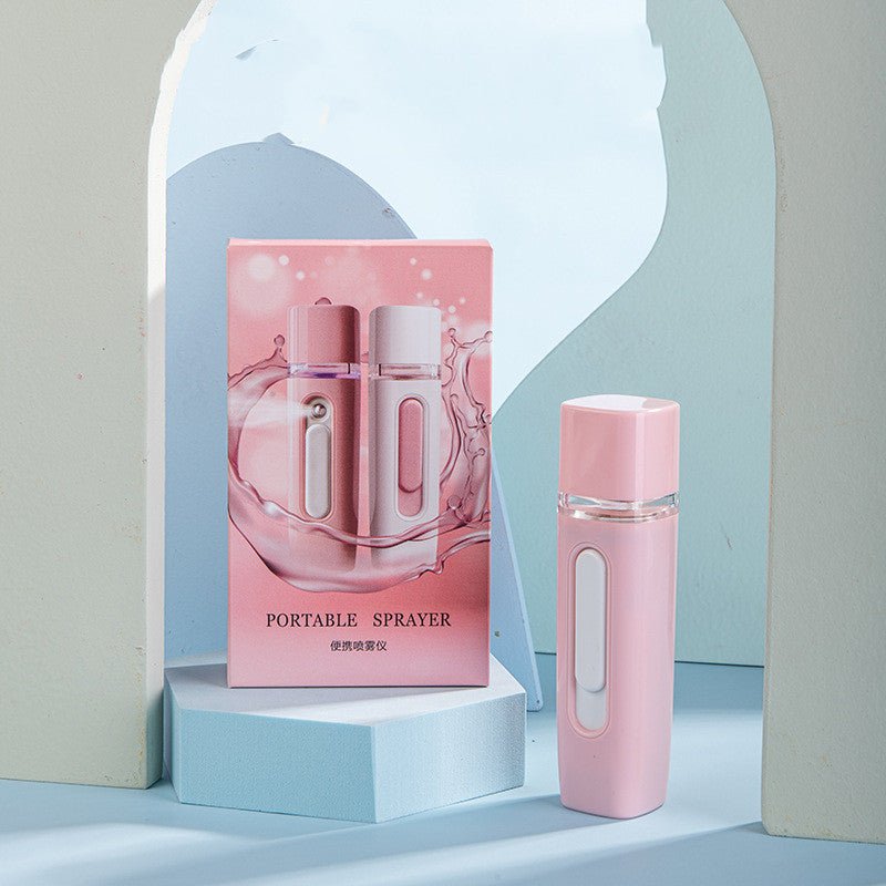 Home Rechargeable Water Replenishing Instrument Steamed Face Sprayer $22.50 Dana Fashion Color: V27 card box pink Model: USB Beauty Tools Overview: 1.Nano technology: convert water into a large number of water molecules, water quickly penetrates into the