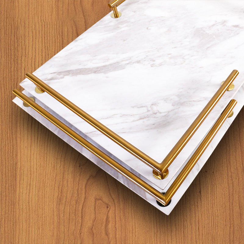 Home Tray With Metal Armrest $215.26 Dana Fashion style: Large Dana's Kitchen Product information: Material: Marble Process: Polished Packaging: paper packaging Frame size: small, large Style: modern and simple Space: living room